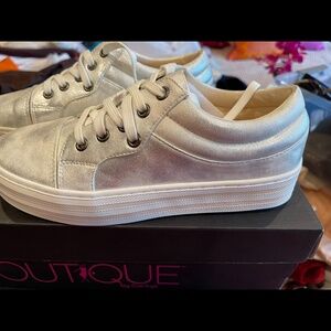 Athletic shoes.  Boutique by Corkeys size 7 med silver color